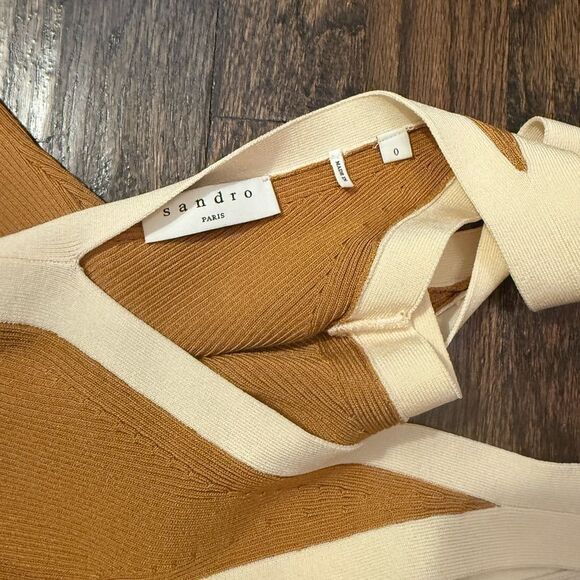 Sandro Trim Knitted Bodysuit In Ocre Xsmall 
NWOT - Picture 8 of 9
